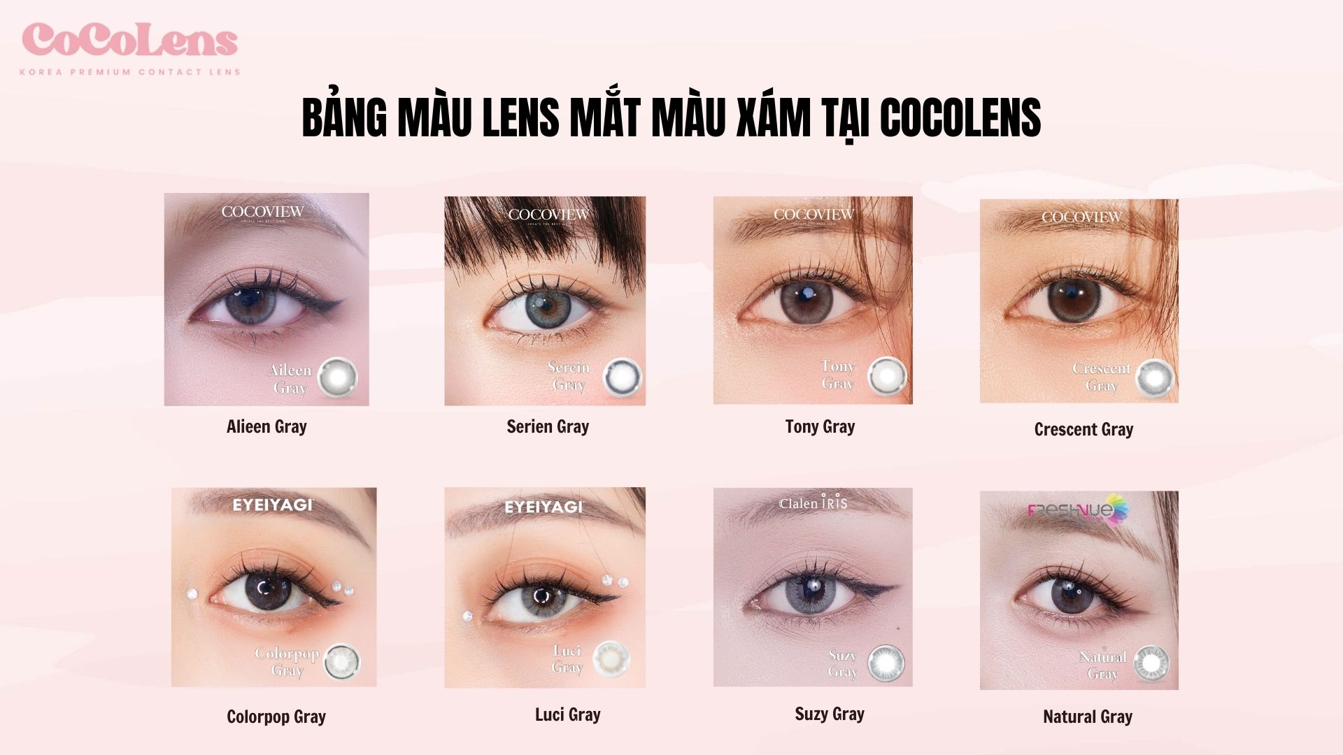 Lens mắt màu xám