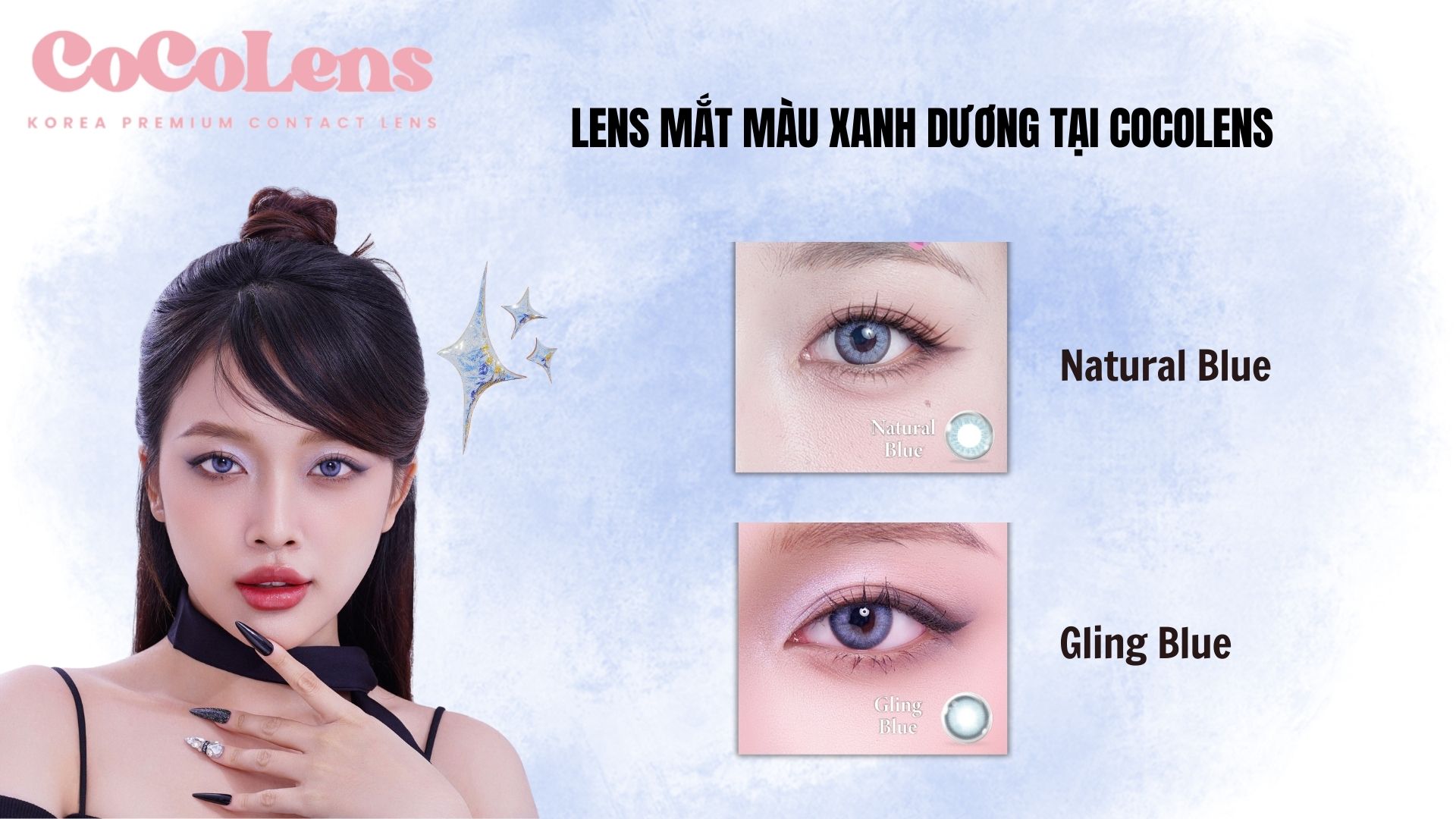 Lens mắt màu xanh dương