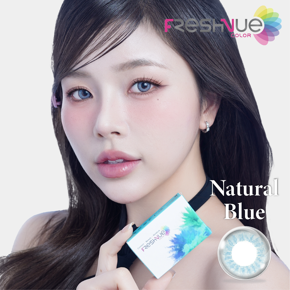 Kính áp tròng FRESHVUE COLOR 3 MONTHS NATURAL BLUE | (HSD 3 THÁNG)