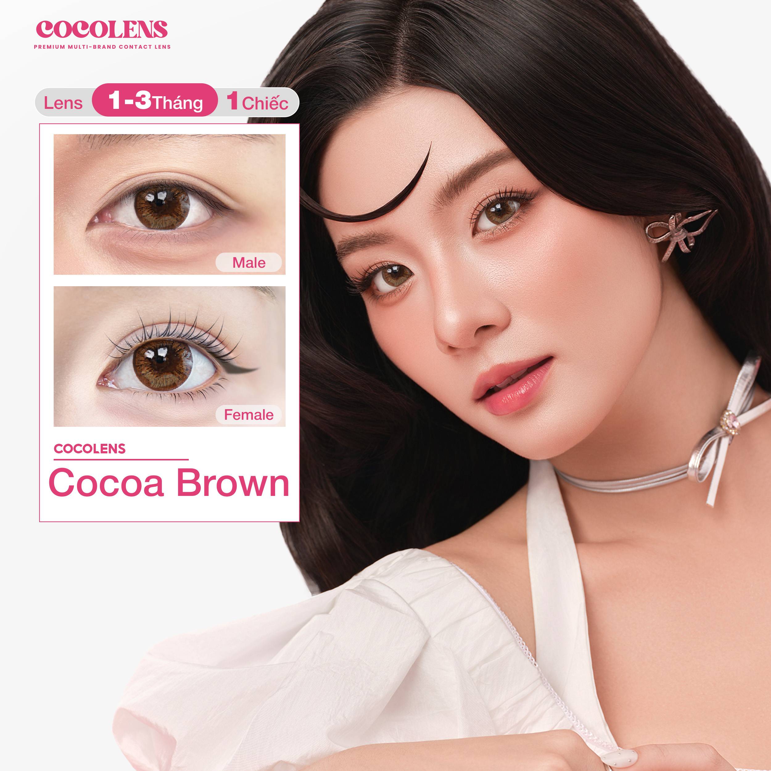 Kính áp tròng COCOLENS COCOA BROWN Màu Nâu Caramel 1 - 3 tháng (1 Chiếc Lệch Độ) Độ Cận 0.00 - 8.00
