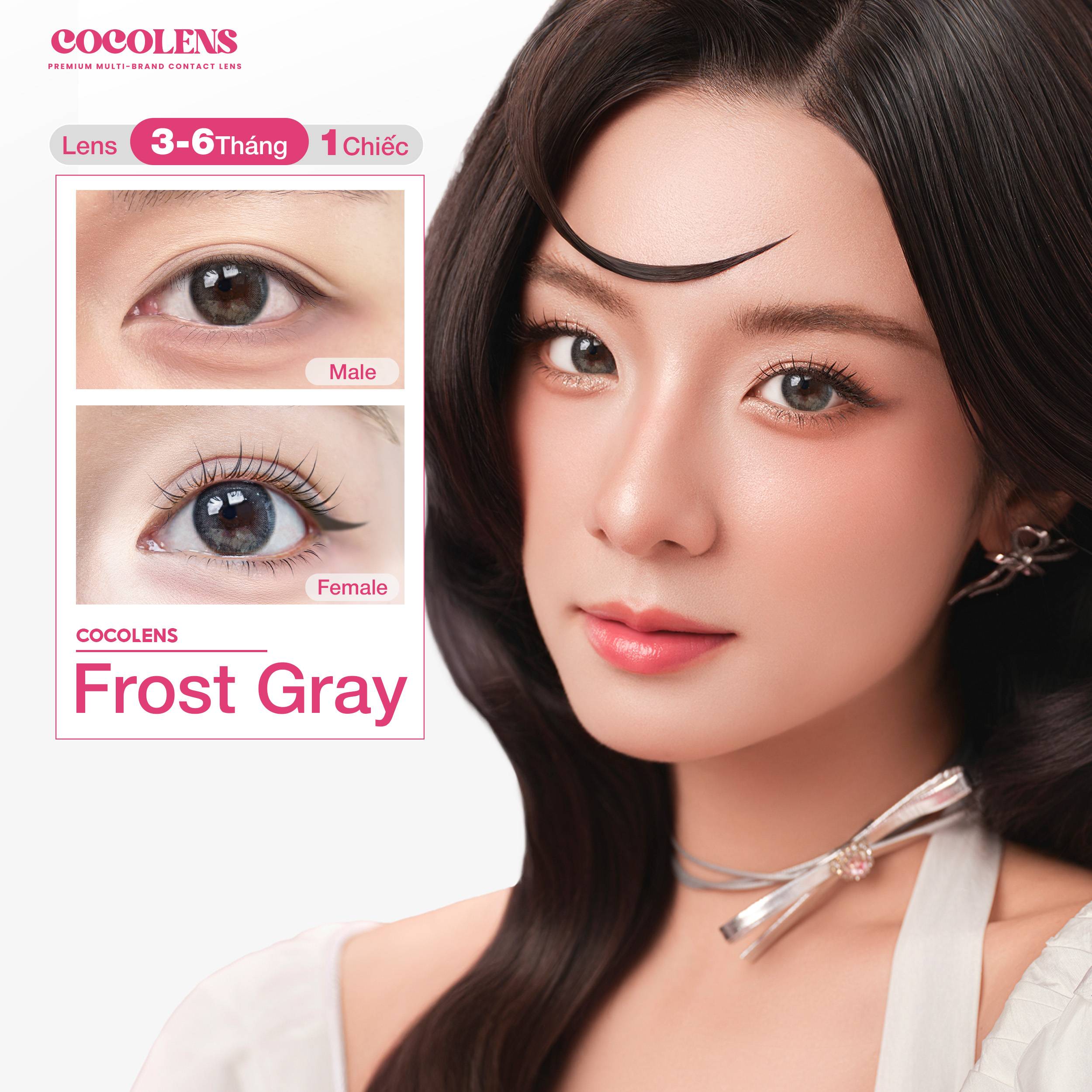 Kính áp tròng COCOLENS FROST GRAY Màu Xám Bạc 3 - 6 tháng (1 Chiếc Lệch Độ) Độ Cận 0.00 - 8.00